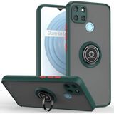 Apsuwa Realme C25Y Kılıf Yüzüklü Montreal Standlı Sert Silikon + Ekran Koruyucu - Yeşil