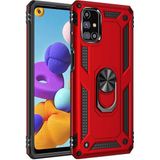 Apsuwa Samsun Galaxy M31S Kılıf Vega Standlı Yüzüklü + Ekran Koruyucu Nano - Kırmızı