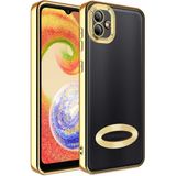 Apsuwa Samsung Galaxy A03 Kılıf Omega Kamera Korumalı Logo Gösteren Silikon - Gold