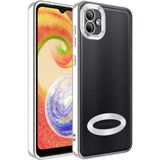 Apsuwa Samsung Galaxy A03 Kılıf Omega Kamera Korumalı Logo Gösteren Silikon - Gümüş