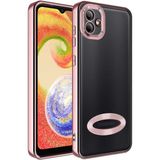 Apsuwa Samsung Galaxy A03 Kılıf Omega Kamera Korumalı Logo Gösteren Silikon - Rose Gold