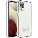 Apsuwa Samsung Galaxy A12 Kılıf Omega Kamera Korumalı Logo Gösteren Silikon - Gümüş