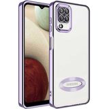 Apsuwa Samsung Galaxy A12 Kılıf Omega Kamera Korumalı Logo Gösteren Silikon - Lila
