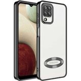 Apsuwa Samsung Galaxy A12 Kılıf Omega Kamera Korumalı Logo Gösteren Silikon - Siyah