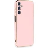Apsuwa Samsung Galaxy A24 Bark Parlak Kenarlı Silikon Pembe Kılıf