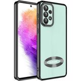 Apsuwa Samsung Galaxy A32 Kılıf Omega Kamera Korumalı Logo Gösteren Silikon - Siyah