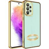 Apsuwa Samsung Galaxy A33 Kılıf Omega Kamera Korumalı Logo Gösteren Silikon - Gold