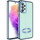 Apsuwa Samsung Galaxy A33 Kılıf Omega Kamera Korumalı Logo Gösteren Silikon - Mavi