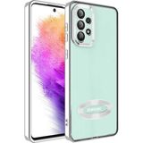 Apsuwa Samsung Galaxy A73 Kılıf Omega Kamera Korumalı Logo Gösteren Silikon - Gümüş