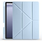Apsuwa Samsung Galaxy A9 Plus X210 Kılıf Tri Folding Kalem Bölmeli Standlı - Mavi