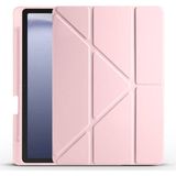 Apsuwa Samsung Galaxy A9 Plus X210 Tri Folding Kalem Bölmeli Standlı Pembe Kılıf