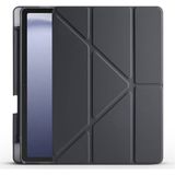 Apsuwa Samsung Galaxy A9 Plus X210 Tri Folding Kalem Bölmeli Standlı Siyah Kılıf