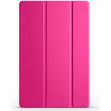 Apsuwa Samsung Galaxy A9 X110 Smart Cover Standlı Arkası Şeffaf Mika Koyu Pembe Kılıf