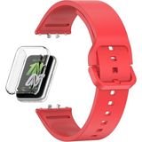 Apsuwa Samsung Galaxy Fit 3 Kordon + Ekran Koruyucu Kasa Şeffaf - Kırmızı