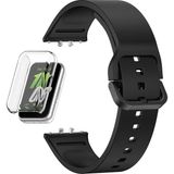 Apsuwa Samsung Galaxy Fit 3 Kordon + Ekran Koruyucu Kasa Şeffaf - Siyah