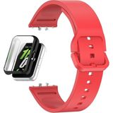 Apsuwa Samsung Galaxy Fit 3 Kordon + Ekran Koruyucu Kasa Siyah - Kırmızı