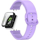 Apsuwa Samsung Galaxy Fit 3 Kordon + Ekran Koruyucu Kasa Siyah - Lila