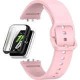 Apsuwa Samsung Galaxy Fit 3 Kordon + Ekran Koruyucu Kasa Siyah - Pembe