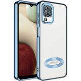 Apsuwa Samsung Galaxy M12 Kılıf Omega Kamera Korumalı Logo Gösteren Silikon - Mavi