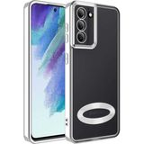 Apsuwa Samsung Galaxy S21 Fe Kılıf Omega Kamera Korumalı Logo Gösteren Silikon - Gümüş