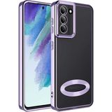 Apsuwa Samsung Galaxy S21 Fe Kılıf Omega Kamera Korumalı Logo Gösteren Silikon - Lila