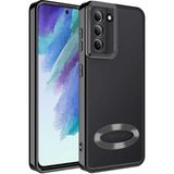 Apsuwa Samsung Galaxy S21 Fe Kılıf Omega Kamera Korumalı Logo Gösteren Silikon - Siyah