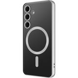 Apsuwa Samsung Galaxy S24 Plus Kılıf Demre Magsafe Wireless Şarj Özellikli Silikon + Ekran Koruyucu - Gümüş