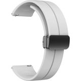 Apsuwa Samsung Galaxy Watch 3 45MM Kordon Kayış D-Buckle Sport Silikon 22/K2D - Beyaz