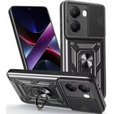Apsuwa Xiaomi Poco X7 Pro Uyumlu Kılıf Pars Yüzüklü Sürgülü Kamera Korumalı Siyah