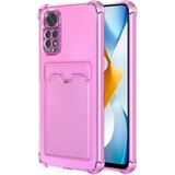 Apsuwa Xiaomi Redmi Note 11 Pro Kılıf Kartlıklı Darbe Korumalı Silikon - Pembe