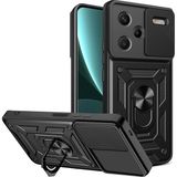 Apsuwa Xiaomi Redmi Note 13 Pro Plus 5g Kılıf Yüzüklü Sürgülü Kamera Korumalı Pars - Siyah