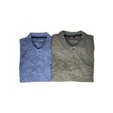 APT PRESTIGE Erkek 2'li Yeşil Mavi Regular Fit Polo Yaka Cepli Kışlık Selanik Kazak Yeşil Mavi 3XL