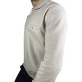 APT PRESTIGE Erkek Bej Polo Yaka Cepli Normal Kalıp Kazak - 116-Bej