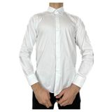 APT PRESTIGE Erkek Beyaz Poplin Likra Kol Düğmeli Biyeli Slim Fit Gömlek BEYAZ S