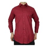APT PRESTIGE Erkek Kırmızı Poplin Likra Italyan Yaka Slim Fit Gömlek Kırmızı M