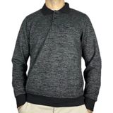 APT PRESTIGE Erkek Siyah Cepli Kalın Uzun Kol Yumuşak Dokulu Polo Yaka Kazak - 4XL