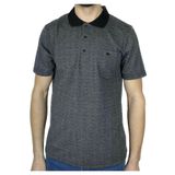 APT PRESTIGE Erkek Siyah Polo Yaka Cepli Desenli Tişört Siyah XL