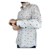 APT PRESTIGE Erkek Uzun Kol Sarı Kırmızı Slim Fit Desenli Gömlek sarı kırmızı L