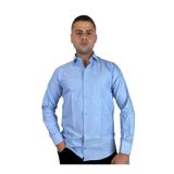 APT PRESTIGE Slim Fit Dokuma Oxford Erkek Mavi Gömlek MAVİ S