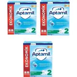Aptamil Toz Devam Sütü 2 Numara 6-9 Ay 3'lü Paket 2700 gr Sütlü İçerik