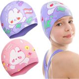 Aputue Çocuk yüzme boneleri, 2 Adet Silikon Yüzme Bonesi, Uzun ve Kısa Saçlar için, Su Geçirmez Rahat Bebek Yüzme Bonesi, Polyester Yüzme Şapkası, Çocuklar, Kızlar ve Erkekler için
