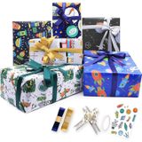 Aputue Hediye paketleme kağıdı, Doğum Günü, Bebek Partisi, Gelin Partisi ve Tatiller için, 6 Yaprak Hediye Paketleme Seti