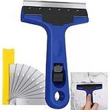 Aputue Jilet Kazıyıcı, 10 Cm Uzunluğunda 10 Ekstra Metal Bıçaklı, Yapıştırıcı, Boya, Sıva, Çıkartma Dekal Temizleme Aparatı, Cam, Faya