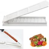 Aputue Kebap Makinesi Plastik, Manuel Katlanabilir Yeniden Kullanılabilir Kebap Presi, Taşınabilir Şiş Kebap Yapma Aleti, Mutfak, Barbekü Partileri ve Açık Hava Aktiviteleri İçin