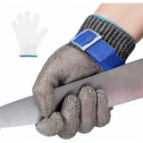 Aputue Kesilmeye Dayanıklı Eldivenler, Seviye 9 Paslanmaz Çelik Kesilmeye Dayanıklı Eldivenler Gıda Sınıfı, Beyaz Nylon Eldivenli File Metal Eldiven, Et Balık İstiridye İşleme için Kesme Eldiveni
