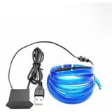Aputue LED araba ampulleri, 5 metre/16.4 feet mavi USB 5V neon aydınlatma, dikiş kenarlı otomotiv dekoratif ışık, araç içi ve bahçe aydınlatması için, elektrolüminesan dekorasyon aksesuarı