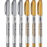 Aputue Metal Boya Kalemi Metal Crayon, 6 Pcs Altın ve Gümüş Su Geçirmez Işaretleyici, Hızlı Kuruyan Kalıcı Markörler, Kumaş Ahşap Taş Boyama ve Kendin Yap Albümü Süsleme Için Hediye - 41 Delft Blue