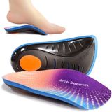 Aputue Plantar Fasiit Tabanlıkları, 3/4 Ortez Ayakkabı Tabanlığı Plantar Fasiit İçin, Mor Ark Destek Tabanlık Plantar Fasiit, Düz Taban, Aşırı Pronasyon, Yüksek Kemer (L)