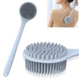 Aputue Silikon Vücut Fırçası, Uzun Saplı Banyo Duş Fırçası, BPA İçermeyen Çift Taraflı Sırt Fırçası, Cilt Peeling ve Masaj için Duş Fırçası