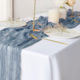 Aputue Tülbent Masa Örtüleri, 90x300cm%100 Doğal Pamuk Boho Rustik Düğün Tülbentleri, Gelin ve Bebek Partileri, Doğum Günü Yemekleri için Dekoratif Masa Örtüsü, Ev Dekorasyonu (A)